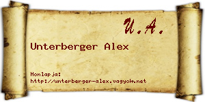 Unterberger Alex névjegykártya